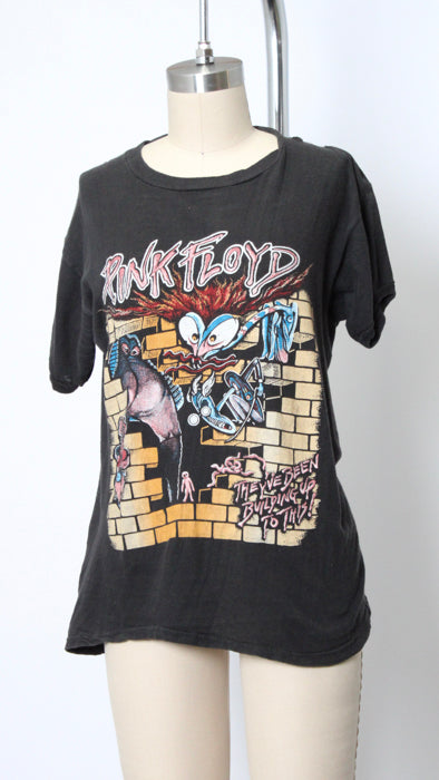 1980s Black Distressed Pink Floyd Concert Tee