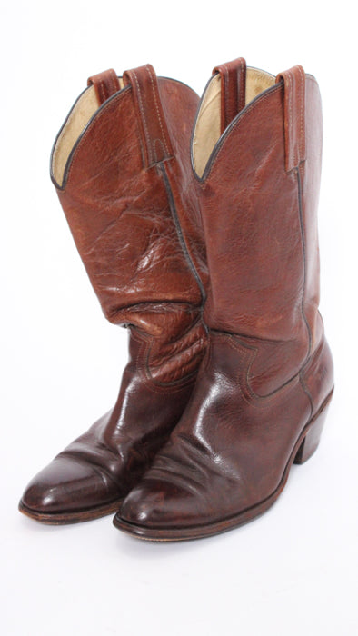 1970s Brown FRYE BLACK LABEL US-Made Stacked Boots