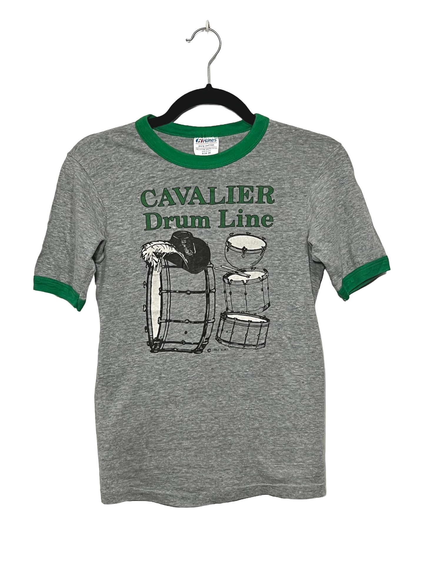 1980s Heather Grey Cavalier Drum Line Ringer Tee