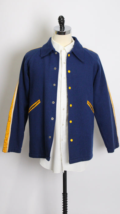 1970s Blue Yellow Wool Commandos Jacket