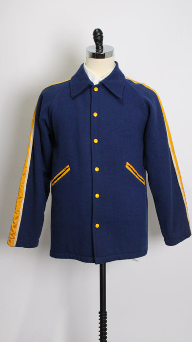 1970s Blue Yellow Wool Commandos Jacket