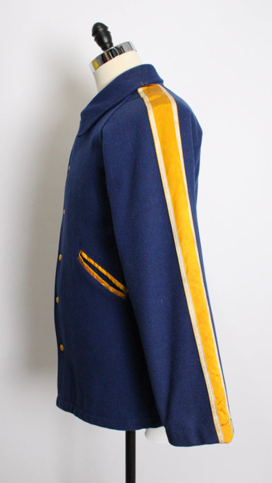 1970s Blue Yellow Wool Commandos Jacket