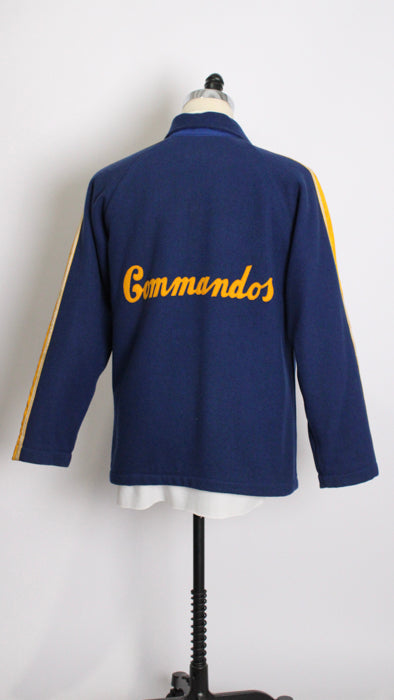 1970s Blue Yellow Wool Commandos Jacket