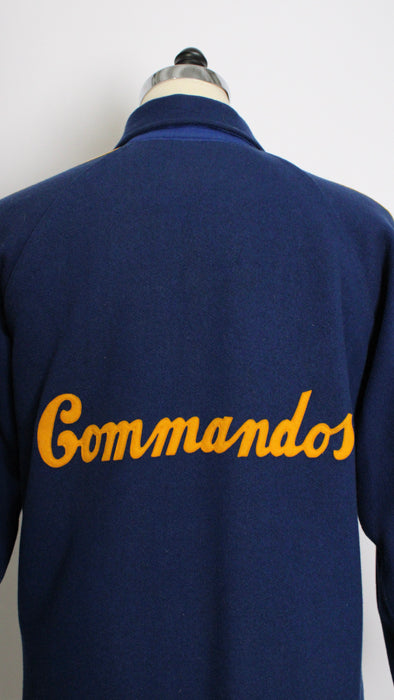 1970s Blue Yellow Wool Commandos Jacket