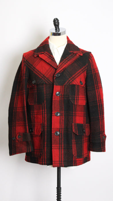 1950s Red Black MERRILL WOOLENS Hunter Coat