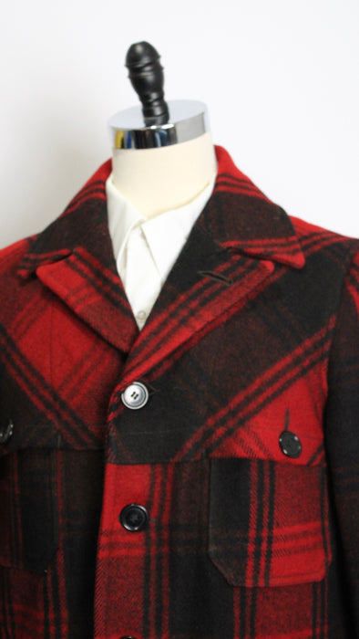 1950s Red Black MERRILL WOOLENS Hunter Coat