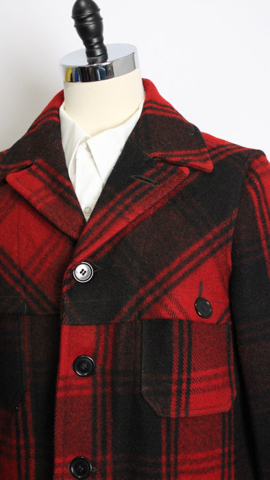 1950s Red Black MERRILL WOOLENS Hunter Coat