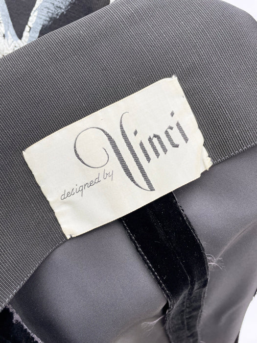 1940s Black Silk Velvet Silk Faille Collar R’stone Blazer