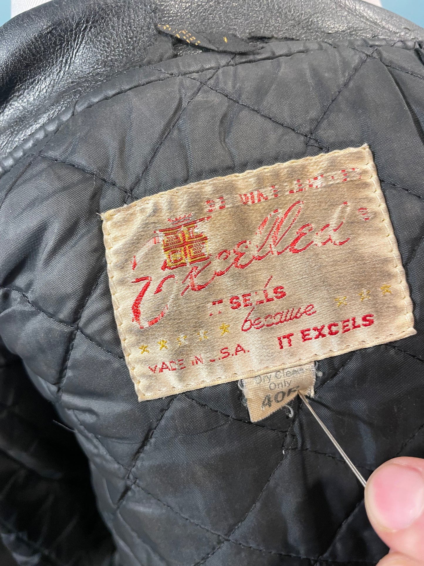 1970s Black Excelled Leather Biker Jacket