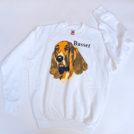 Basset - 1990s Dog Made-in-USA Dog Sweatshirt