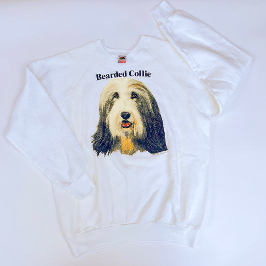 Bearded Collie - 1990s Dog Made-in-USA Dog Sweatshirt