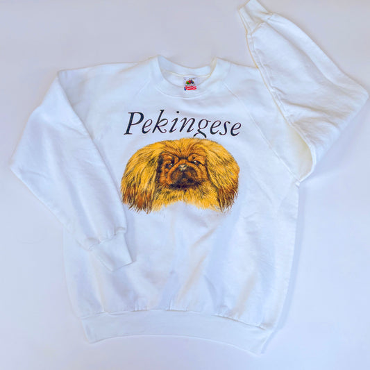 Pekingese (2) - 1990s Dog Made-in-USA Dog Sweatshirt