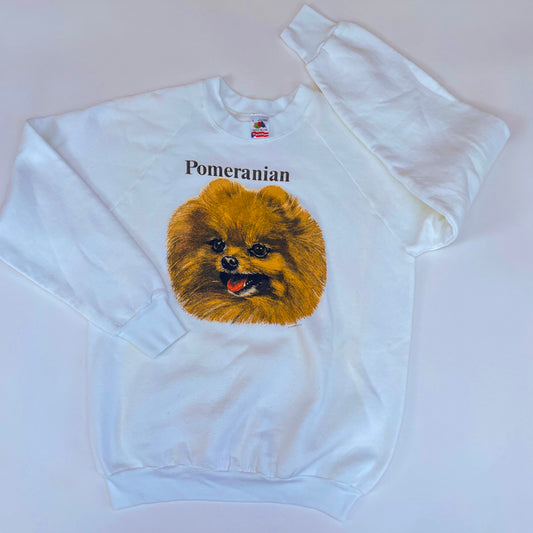 Pomeranian (2) - 1990s Dog Made-in-USA Dog Sweatshirt