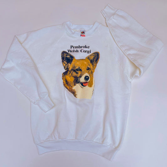 Pembroke Welsh Corgi (2) - 1990s Dog Made-in-USA Dog Sweatshirt